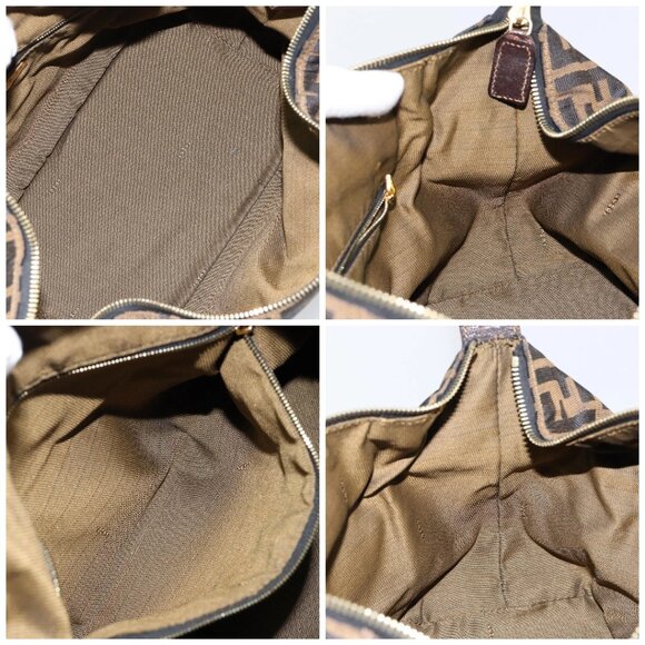 FENDI Zucca Canvas Vanity Bag Black Brown Auth 147546 - Picture 15 of 16